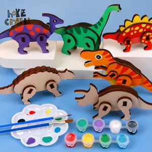 צעצוע חינוכי דינוזאור חינוכי למידה צעצועי ציור פאזל דינוזאור 3D מעץ
