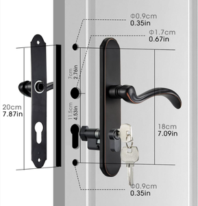 Hiện Đại Đơn Giản Màu Đen Bảng Điều Chỉnh Đòn Bẩy Lỗ Mộng Xi Lanh Xử Lý Thiết Lập Với <span class=keywords><strong>Key</strong></span> Phần Cứng Ổ Khóa Cửa - Product Image 2