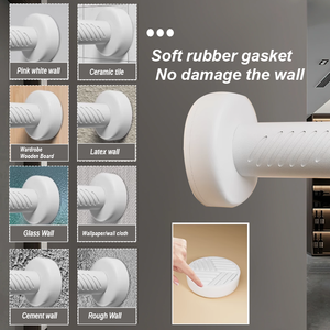 Rail de <span class=keywords><strong>rideau</strong></span> de douche extra fort 244kg 50-80cm sans perçage à installation rapide et réglable pour salle de bain pour cabine de douche - Product Image 4