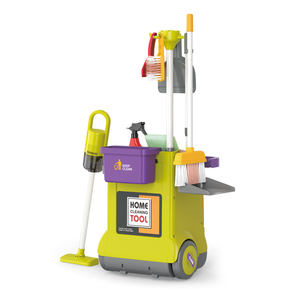 Enfants semblant jouer nettoyage <span class=keywords><strong>jouet</strong></span> enfant outil travaux ménagers maison prétendable <span class=keywords><strong>Kit</strong></span> jouer ensemble enfants nettoyage chariot ménage jouets - Product Image 2