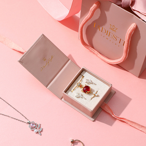 Cajas de Regalo de Joyería de Lujo en Forma de Libro, Color Rosa, con Cierre Magnético, Caja de Regalo para Joyería con Cinta y Bolsa de Regalo de Papel - Product Image 2