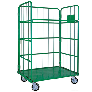 Carro de logística plegable de alta resistencia, contenedor de rollo de acero para cumplimiento y almacenamiento de comercio electrónico, carro de jaula de Metal - Product Image 1