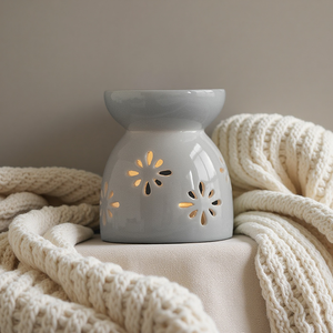 Bougeoir chauffe-plat blanc bougeoir en céramique brûleur d'huile essentielle brûleur diffuseur d'arôme pour la maison chambre décor bougeoir - Product Image 4