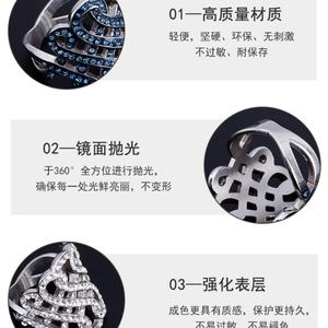 โรงงานผลิตแหวนแบบกำหนดเอง แหวนแบบโปร่งประดับคริสตัล แหวนสแตนเลสสตีลสำหรับผู้หญิง - Product Image 6