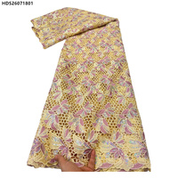 Date Nigérian Mode Fleur Broderie Sequin Guipure Dentelle Tissu Africain Ankara Guipure Cordon Dentelle Tissu Avec Paillettes