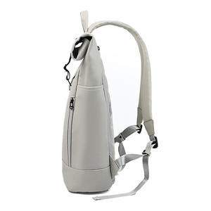 Minimalist <b>Roll</b>-Top Laptop <b>Backpack</b> Light Gray 20-35L Water Resistant Men's Commuter Bag for Business Travel and College Use - Product Image 4