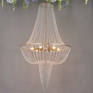 2024 Hochzeitsrequisiten Hochzeitskronleuchter modern Kristallvorhang Hanglicht Hochzeitsdecken-Dekoration