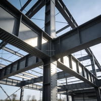 Structure en acier préfabriquée industrielle moderne haute résistance pour entrepôt, bureau, centre commercial, atelier avec une durée de vie de 50 ans