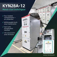 Appareillage de commutation métallique encastré KYN28 pour intérieur, haute sécurité IP4X, économie d'énergie, 12 kV, pour salles de distribution d'énergie industrielle