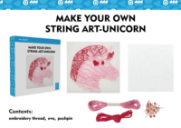 Kit d'artisanat DIY pour enfants, créez votre propre décoration en ficelle licorne, jouet artisanal en fil à broder fait main pour enfants