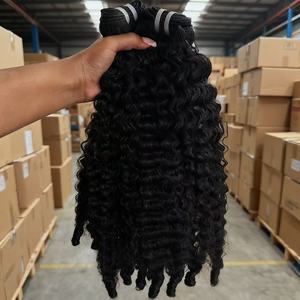 Extensiones de <span class=keywords><strong>Cabello</strong></span> Humano Rizado Birmano, Super Double Drawn, con Puntas Más Gruesas, Cortadas de Niña Joven, <span class=keywords><strong>Cabello</strong></span> Virgen Malayo - Product Image 1