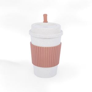 Custom <b>Reusable</b> Eco Friendly Wheat Straw Material Mini Pink Blue Red Green Color Silicone Coffee <b>Cup</b> - Product Image 3