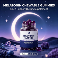 Fabricant de suppléments de sommeil pour adultes, formule personnalisée, saveur sur mesure, gommes de mélatonine naturelle en gros, marque privée OEM