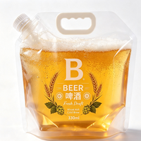 Pochettes à bec verseur en aluminium de qualité alimentaire, résistantes à l'alcool et anti-fuite, de 1L, 3L, 5L pour Baijiu et Vin