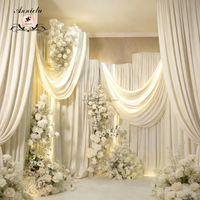 Rideaux extensibles modernes en tissu Spandex 4 directions, blanc cassé ivoire, pour décoration de toile de fond de mariage, événement ou fête