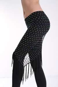 Buikdans Driehoek Riem Kleding Accessoires Stretchy Net Gehaakte Kralen Shawl Kralen Buikdans Hippe Sjaal - Product Image 4