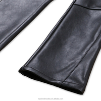 Poches arrière personnalisées OEM patchs brodés pantalons de moto évasés en cuir à jambes larges pour hommes