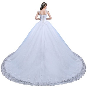 Nuevo Vestido de Novia Bohemio Real con Cuello Redondo, Encaje, Cola Capilla, Patrón Fino, Tallas Grandes y Estándar, Silueta en A - Product Image 4