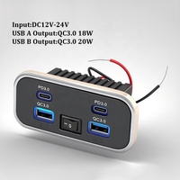 Siège de camping-car marin personnalisé 12V 24V avec port USB intégré, prise de chargeur avec interrupteur, double USB-A 18W, double USB-C 20W