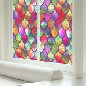 Película de Privacidad para Ventanas, Película Decorativa Arcoíris, Adhesivo Decorativo para Ventanas, Vinilo Estático 3D con Efecto Vitral para Control de Calor en el Hogar, Sin Adhesivo - Product Image 3