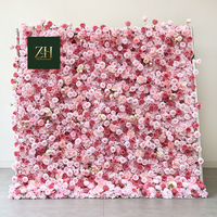 Nouvelle Murale de Fleurs en Soie Rose Style Ins, Mur de Fleurs Artificielles Pliable pour Décoration Maison et Fêtes