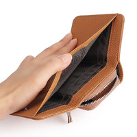 Dompet wanita kulit asli desainer terkenal tas Rfid anti-maling dompet tangan wanita tempat kartu kredit pendek dompet 2025
