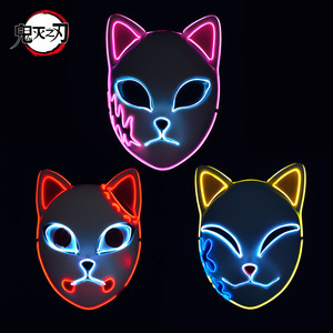 Maschere di Halloween <span class=keywords><strong>Anime</strong></span> coniglio maschera LED viso per feste per bambini Easter Cosplay di plastica leggera - Product Image 6