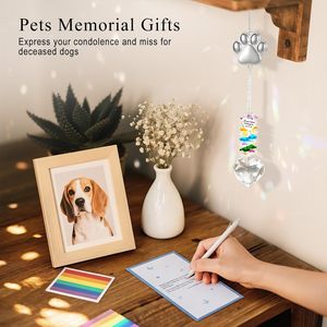 Attrape-soleil personnalisé <span class=keywords><strong>en</strong></span> cristal <span class=keywords><strong>en</strong></span> forme de cœur avec ailes d'ange, cadeau commémoratif pour animaux de compagnie, ornement suspendu créateur d'<span class=keywords><strong>arc</strong></span>-<span class=keywords><strong>en</strong></span>-<span class=keywords><strong>ciel</strong></span> - Product Image 5
