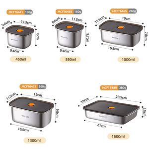 2025 nouveau récipient de stockage de grande capacité réutilisable en acier inoxydable 450ml 316L avec couvercle à déjeuner en PP pour le <span class=keywords><strong>camping</strong></span> et les nouveau-nés - Product Image 5