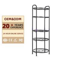 Usine en gros cuisine en acier au carbone étagère de rangement ménage sol debout Pot étagère multicouche supports de stockage en métal