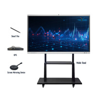 Panel Layar Datar Interaktif 65 75 86 Inci 4K UHD untuk Kantor & Pengajaran, Android & Windows, Papan Pintar Sekolah untuk Ruang Kelas Cerdas