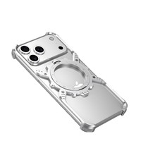 Coque magnétique à engrenages mécaniques pour iPhone 15 et 16, avec refroidissement par ventilation, trou de fixation de cordon dissimulé, résistante aux chocs et à l'usure