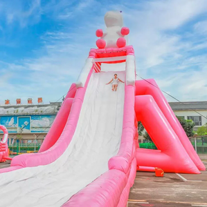 Tobogán Acuático Inflable Rosa Grande KS con Piscina de Chapoteo para Fiestas de Verano y Alquiler de Eventos en la <span class=keywords><strong>Playa</strong></span> - Product Image 1