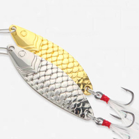 LUTAC Cuillère à balance de pêche Eau entière Long Casting Feather Treble Hook Sinking Metal Spoon Fishing Lure Spinner Bait Four weight