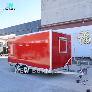 Ce-Zertifizierung Konzessionslebensmittelverkauf Bbq mobile Küche Food-Truck-Lebensmittelauflieger mit Veranda