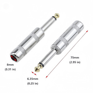 Conector Mono de Audio de 6.35mm, Chapado en Oro, Metálico, Soldado, para Micrófono, Mezclador y Equipos de Audio - Product Image 2