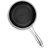 Poêle à frire antiadhésive en acier inoxydable triple couche avec logo personnalisé, design créatif, pour miel, sauces, lait et autres préparations culinaires