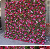 Panneau mural de fleurs artificielles de 50 cm pour entrée, décoration vintage persistante, intérieur/extérieur, maison, jardin, feuilles au toucher réel