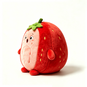 Peluche de fresa, peluche de fruta, peluche de fresa roja, almohada de fruta roja, juguete de fresa dividida, peluche de comida novedoso - Product Image 1