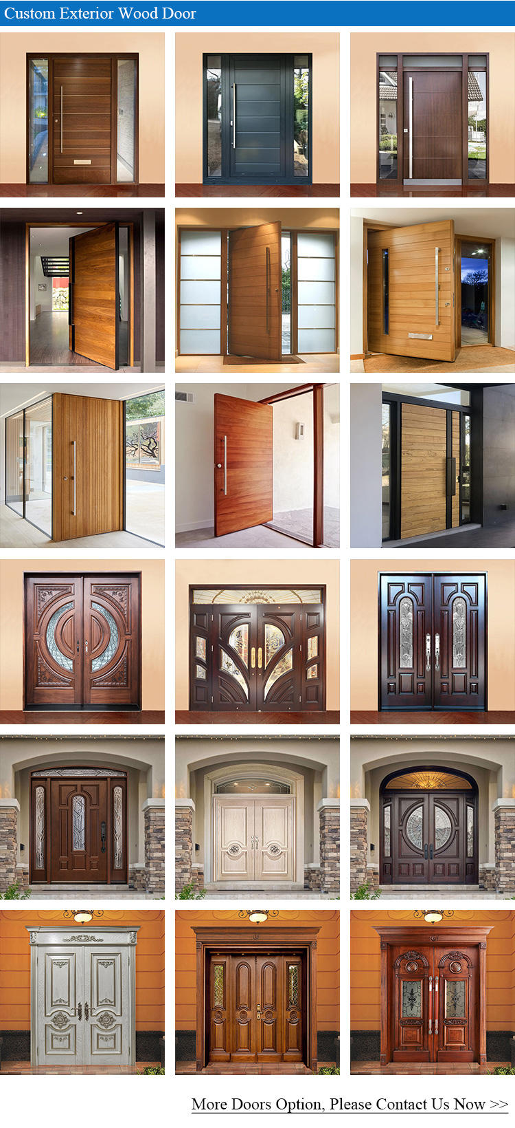Modern Wooden Exterior Front Entry Door in Red Mahogany, Customized Sizes \u0026  Designs for Villas - Waterproof \u0026 Durable Solid Wood, image size:750x1640