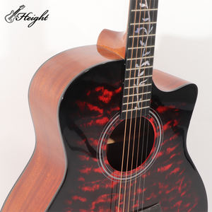 <span class=keywords><strong>Guitarra</strong></span> acústica de madera de abeto con patrón de onda de instrumento de música con logotipo personalizado de 41 pulgadas a precio de fábrica para reproductores de música - Product Image 2