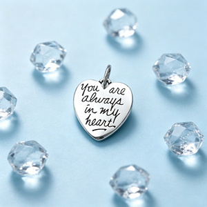 Breloques 'Tu & Moi, <span class=keywords><strong>elle</strong></span> est toujours dans mon cœur' en argent sterling 925 pour bracelet DIY, bijoux à message romantique, cadeaux - Product Image 4