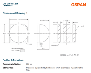 Osrams OSLON Square ชิพ LED 2w CPSRM1.EM สีขาว2W 3535 SMD - Product Image 6