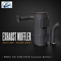 Silencieux pour CAT E306/E307E, 20 ans d'expérience, vente en gros, OEM, ODM, pour moteur diesel, générateur, bulldozer, excavatrice, chargeuse