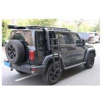 Pour Tank 300 SUV 2020- Échelle latérale pliante en aluminium pour toit et fenêtre arrière, noire