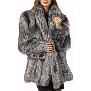 Chaqueta Parka de Invierno para Mujer de Piel Sintética de Zorro Esponjosa y Cálida, Ropa de Abrigo Gruesa en Tallas Grandes, Venta al por Mayor con Procesamiento de Teñido - Product Image 2