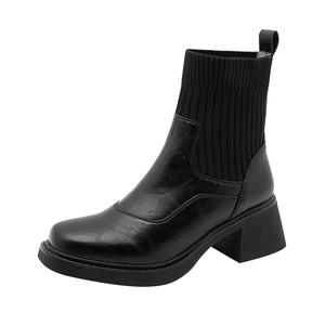 <span class=keywords><strong>Botas</strong></span> de Media Caña de Cuero Genuino Vintage Hechas a Mano para <span class=keywords><strong>Mujer</strong></span>, Otoño Invierno 2025, de Lujo, con Suela Gruesa - Product Image 1
