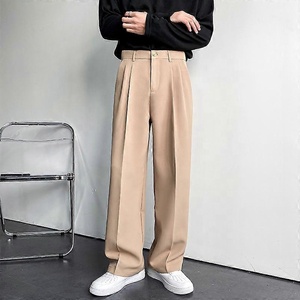 Pantalones <span class=keywords><strong>de</strong></span> Traje <span class=keywords><strong>de</strong></span> Pierna Ancha <span class=keywords><strong>para</strong></span> <span class=keywords><strong>Hombre</strong></span>, Blancos, Ajustados, Sin Arrugas, <span class=keywords><strong>para</strong></span> Negocios, Bodas, Estilo Coreano - Product Image 2