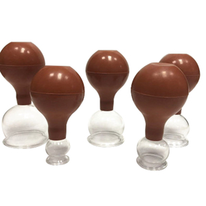 Pot de ventouses sous vide <span class=keywords><strong>en</strong></span> <span class=keywords><strong>verre</strong></span> de haute qualité avec 5 tasses ensemble de ventouses sous vide pour corps chinois avec boule <span class=keywords><strong>en</strong></span> caoutchouc - Product Image 1