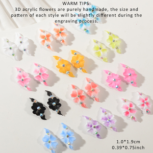 Nuevos Adornos de <span class=keywords><strong>Uñas</strong></span> con Flores 3D de Resina Talladas a Mano, Decoración Floral Multicolor para <span class=keywords><strong>Uñas</strong></span> de Mujer - Product Image 3